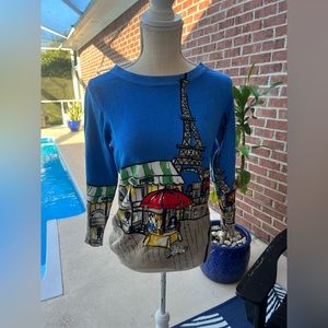 Joseph A Sweater with Paris Landscape Artwork